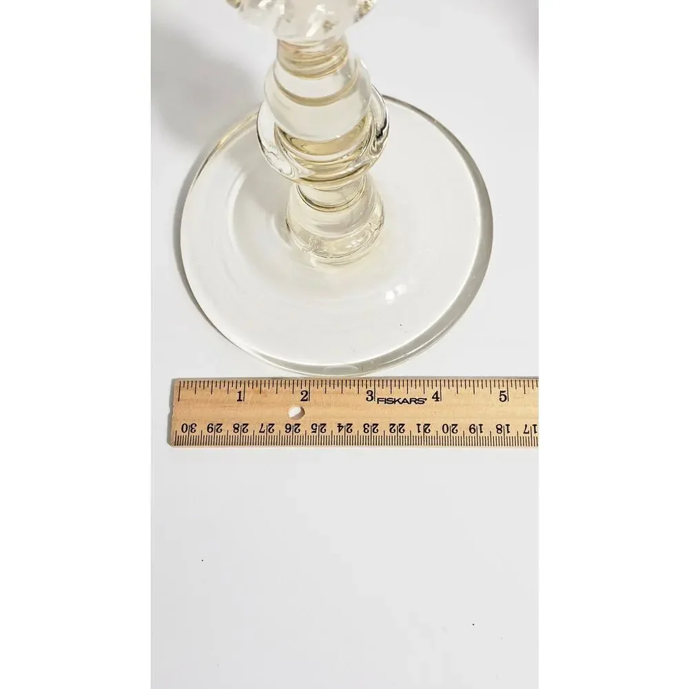 Antique Handblown Amber Glass Candlesticks Set of 2